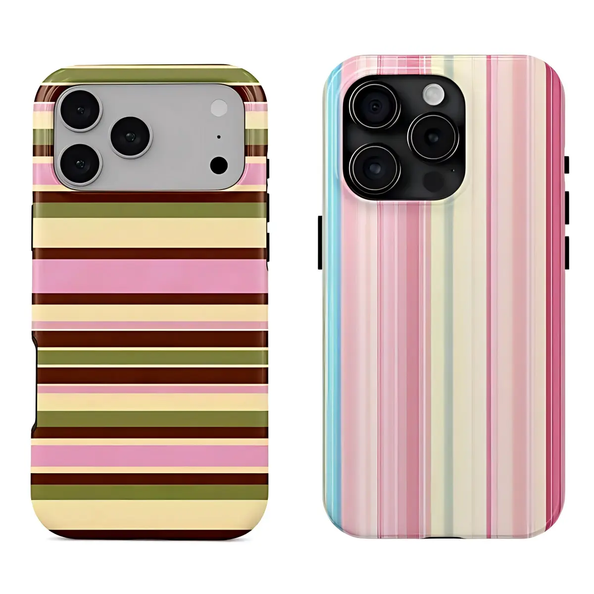 bright stripes phone case for use withSuitable for iPhone 17/16/15/14/13/12/11 Pro Max/Plusand Samsung Galaxy S23-25, shock-absorbing, anti-drop protective case, lightweight, new fashion trend design