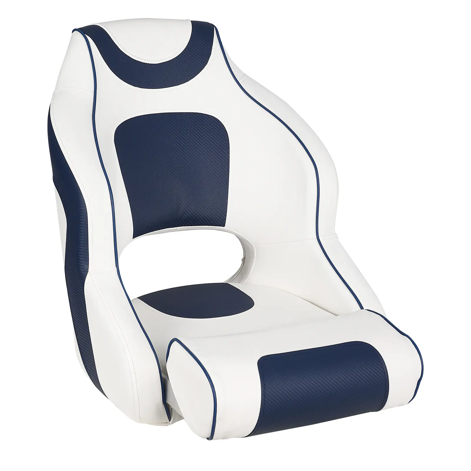 Ergonomic Pontoon Captain Bucket Seat - Marine Grade UV-Proof Vinyl, Thick High-Density Foam Padding, Multi-Mount Design, Simple Installation - Outdoor Boating Accessory for Fishing, Leisure Use