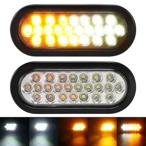 Partsam 6.5 Inch Oval Amber/White Strobe Lights for Car Trucks Trailers 2 Pcs