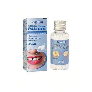 30ml Non-Adhesive, Silicone Filled Replacement Missing Teeth Gap Filler, Temporary Moldable Granules  DIY Dentures, Moldable Dentures – For Missing Teeth, Large Gaps Between Teeth & Temporary Tooth Repair, Suitable For All Occasions