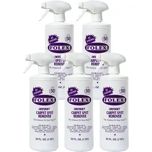5 Pack Folex 32 oz Instant Carpet Spot Remover Carpet Cleaner - Removes Pet Accidents, Grease, Red Wine and More