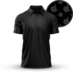 Funny Birdie Finger Golf Polo Shirt Men’s Lightweight Breathable Casual Performance Golf Wear