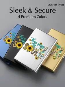 Unisex Rfid-Protected Metal Card Holder, Side-Open Design, Ultra-Thin Matte Finish, Secure & Stylish, All-Season Accessory