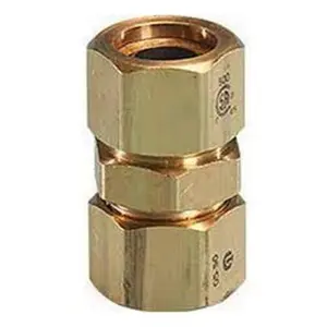 Coupling, 3/8" Csst X 3/8" Csst, Autoflare Mechanical Fitting, Brass, Tracpipe, Fgp-cplg-375 (cs24)