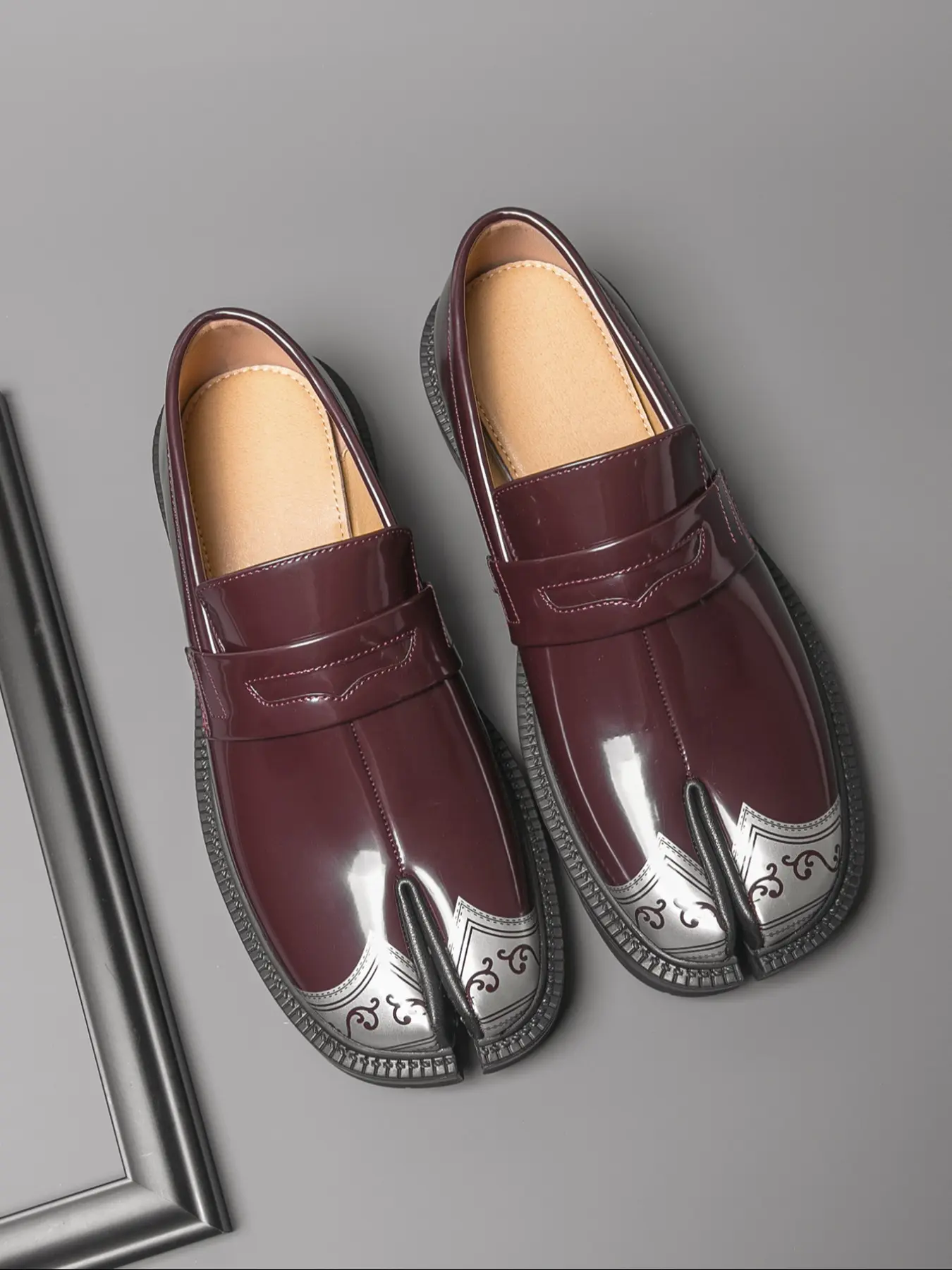 Men's Fashion Thick Sole Flat Pu Leather Loafers, Anti-Collision Toe, Breathable Inner Lining, Durable Eco-Friendly Outsole, Unique Style Commute Shoes