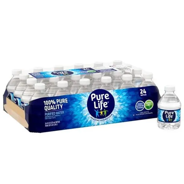 ADVENTURE BOX Purified Water, 8 Fl Oz, Plastic Bottled Water, 24 Pack