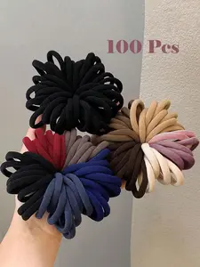 Random Color Hair Tie Set, High Stretch Hair Tie Scrunchies, Casual Simple Hair Accessories for Women & Girls, Minimalist Headwear Suitable for Thick Hair, Youth Fashion Accessory