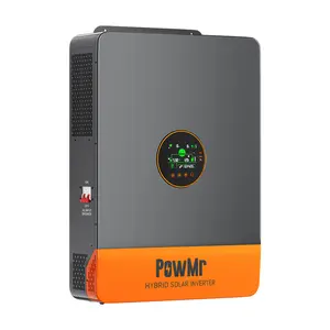 PowMr 10KW 48V Hybrid Solar Inverter 110V 220V Split Phase Off Grid 200A MPPT Controller Max PV 500V LCD Display Support In Parallel For Flooded Lead-acid Vented Sealed Gel NiCd Lithium Battery