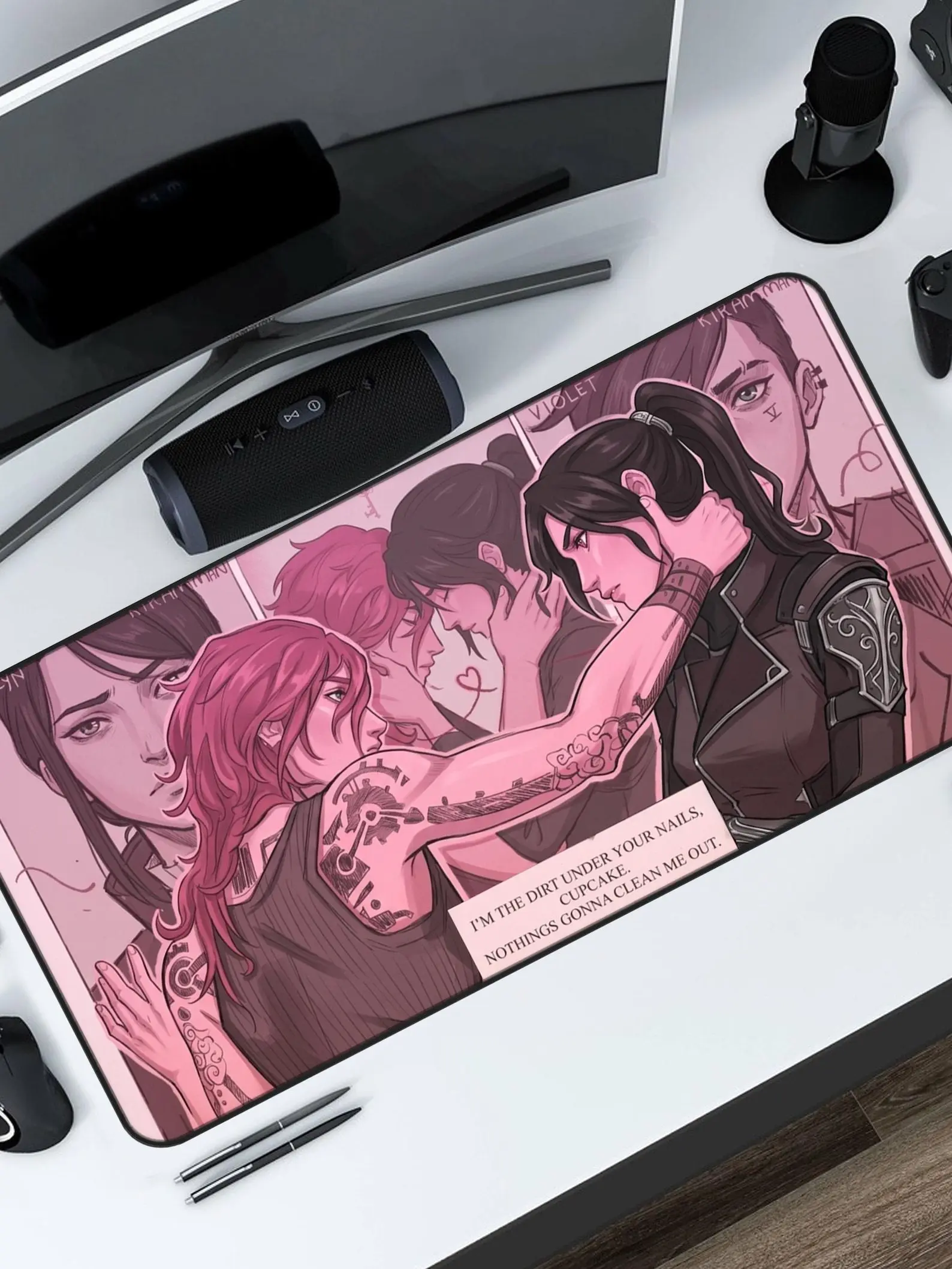 Arcane Caitvi Desk Mat  Piltover's Finest Mouse Pad  Gaming Desk Aesthetic