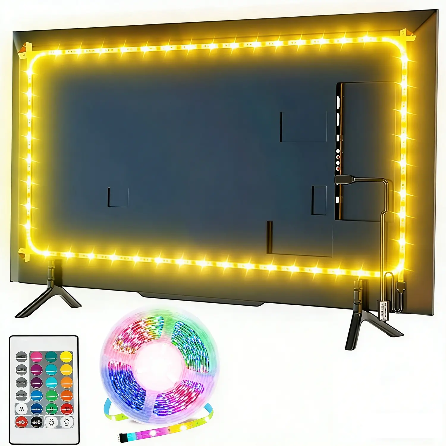 USB-Powered LED Strip Light with Remote Control, RGB Color-Changing LED Light Strip, Smart Light Strip, Adjustable Brightness Lights, Decorative Light for Home, Parties and Festivals, RGB Lighting, Dimmable RGB Strip
