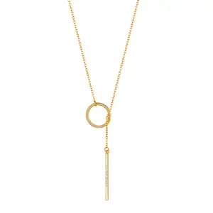 FindChic Long Necklaces Golden Dainty Drop Bar Pendant Lariat Y-Shaped Necklace For Women Men