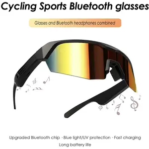 YJ-006 Multifunctional Smart Glasses, Wireless Audio Sports Smart Eyewear with 130mAh Battery, Type-C Fast Charging, UV Protection, Polarized Lenses for Cycling, Running, Hands-Free Calls, Sports Smart Glasses