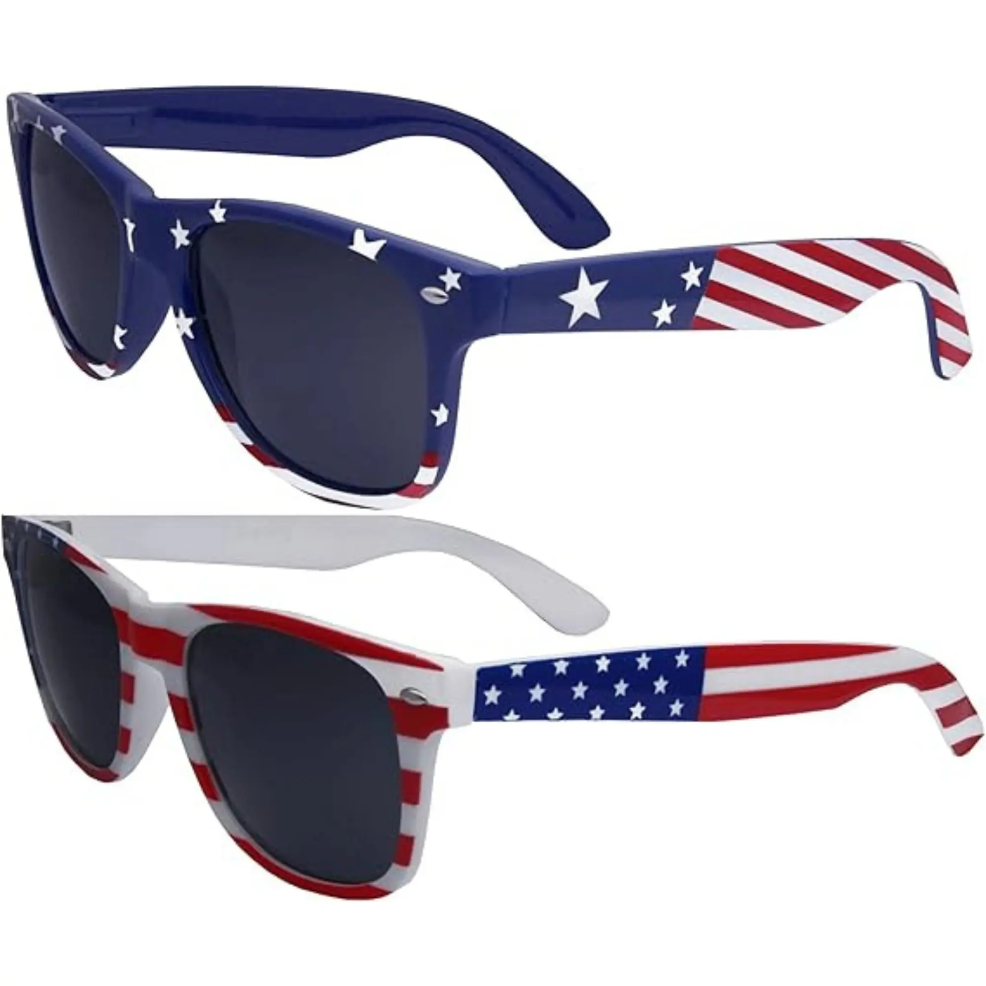 2 Pairs Bulk American Sunglasses USA Flag Classic Patriot