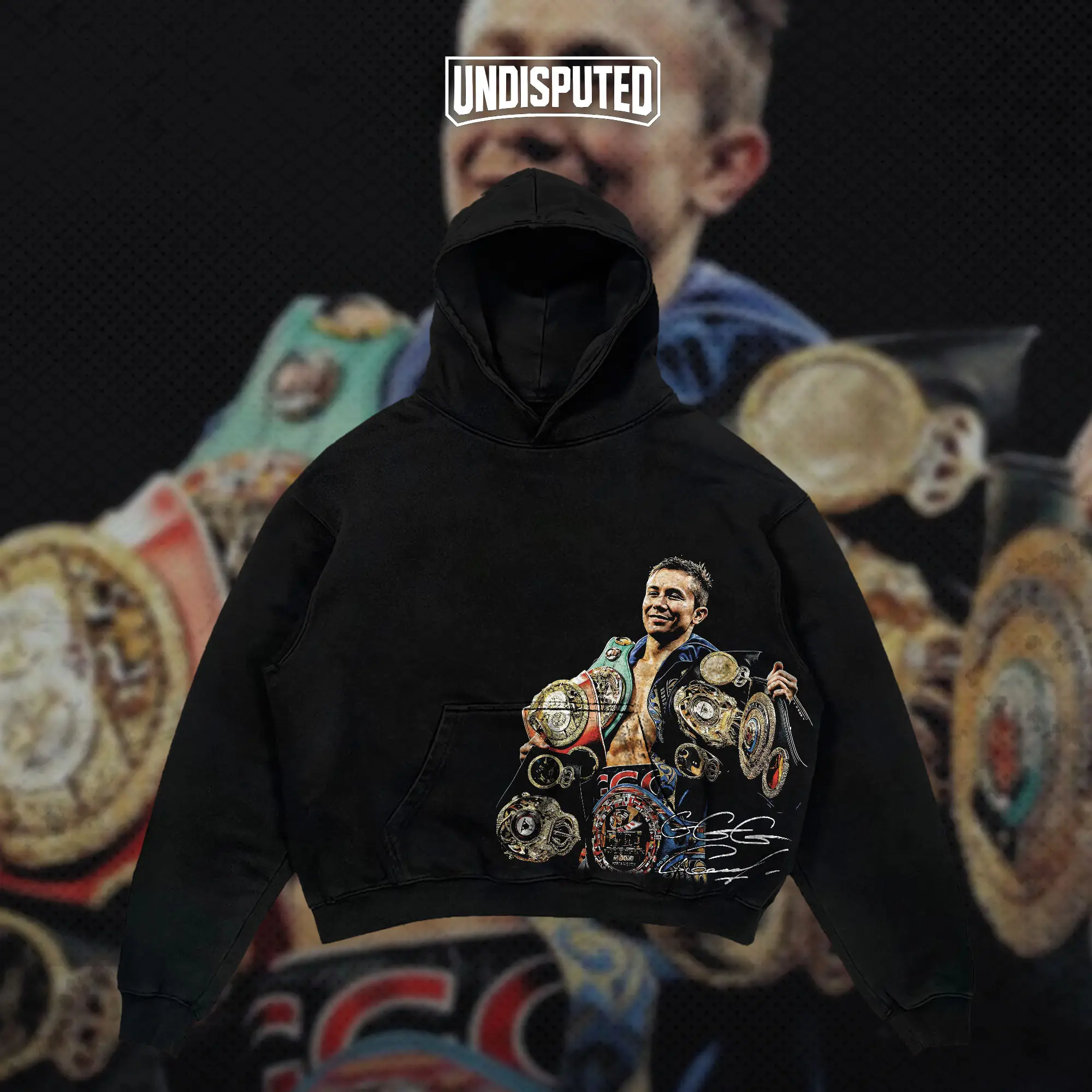 UNDISPUTED Gennady "GGG" Golovkin Heavy Blend Hoodie Triple G Hoodie Boxing Fan Apparel Casual Street Style Direct-to-garment Breathable Printing