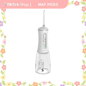 FRESKO Water Dental Flosser – 50-Day Battery, 10 oz Tank, 5 Tips, Waterproof & Gentle for Braces/Sensitive Gums