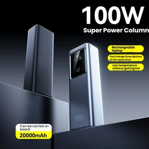Power Bank for Laptops & Mobile Phones, 100w Super Fast Charging Digital Display, 200mah High-Power Rapid Flash Charger, Lithium Polymer Battery
