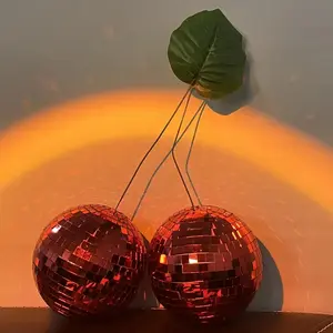 Cherry Shape Disco Ball Reflective Atmosphere Party Pendant, 360° Reflective Design, Easy Hanging, Multi-Scene Fit, Home Party Decor