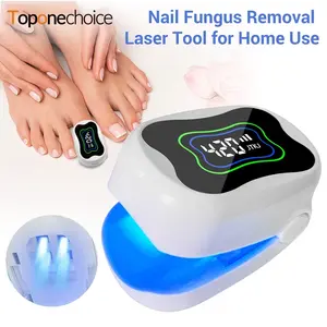 Nail Fungus Laser Therapy Device USB Rechargeable Nail Lamp 470nm Blue Light 910nm Infrared Dual-Wavelength Therapy Antibacterial Antifungal Nail Care Repair Gel Nail Dryer Manicure Tool for Home Salon Use Non-Invasive Safe Fungal Infection Removal