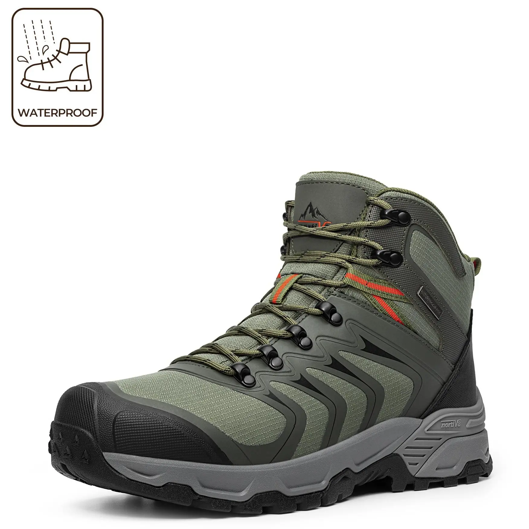 【SummerFinds】NORTIV 8 Men's Armadillo 3.0 Waterproof PRO Hiking Ankle Boot, All-Season Lightweight Non-Slip Arch Support Trekking Camping Shoe, Trekking Camping Shoes,summerwins,father'sdaygifts