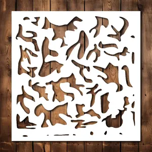 Camouflage Stencil Template - Reusable Military Army Camo Camouflage Stencils for Painting on Wood, Glass, Wall Rock, Walls, Canvas, Glassware, Spray Painting, Airbrushing, Gun, Guns, Boat (6 x 6)
