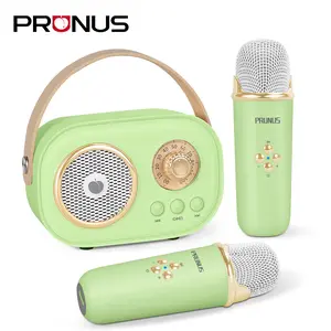 PRUNUS C20 Mini Karaoke Machine Portable Bluetooth Speaker with Wireless Microphone 6 Sound Modes for Adults&Kids Birthday Home Farmily Friends Party Gifts for Girls Boys Friends Ktv speaker