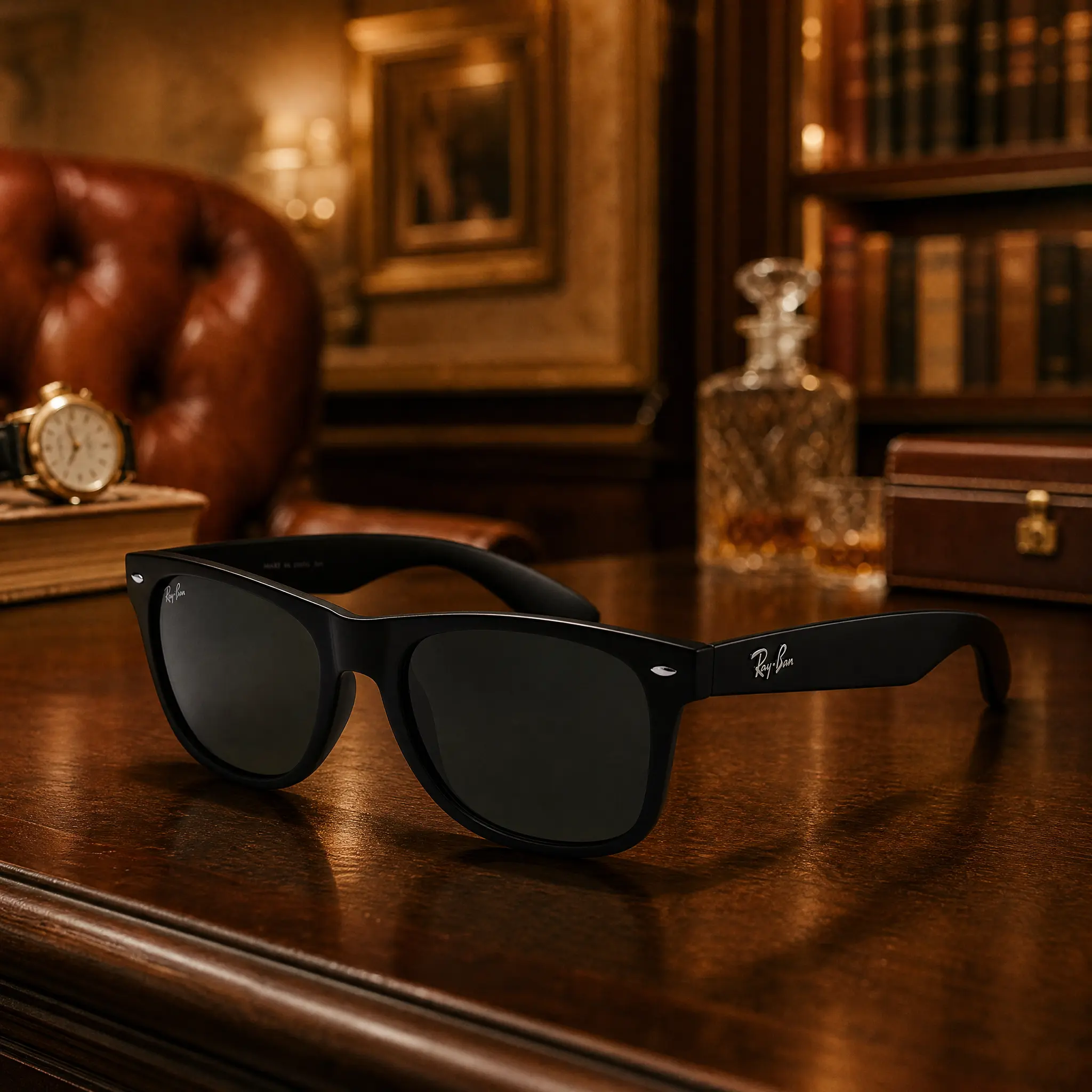 Ray-Ban Clubmaster Classic Sunglasses for Men & Women | Polarized UV400 Square Browline Vintage Eyewear for Driving & Outdoor