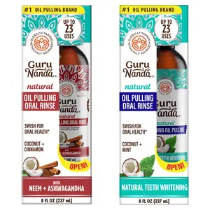 AM/PM Oil Pulling Routine - GuruNanda 8oz Cocomint + 8oz Ashwagandha