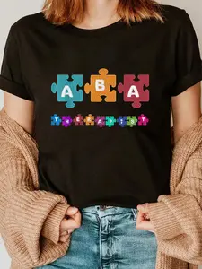 100% Cotton ABA Therapist Educate Behavior Analyst Therapy RBT T-Shirt Breathable Fabric