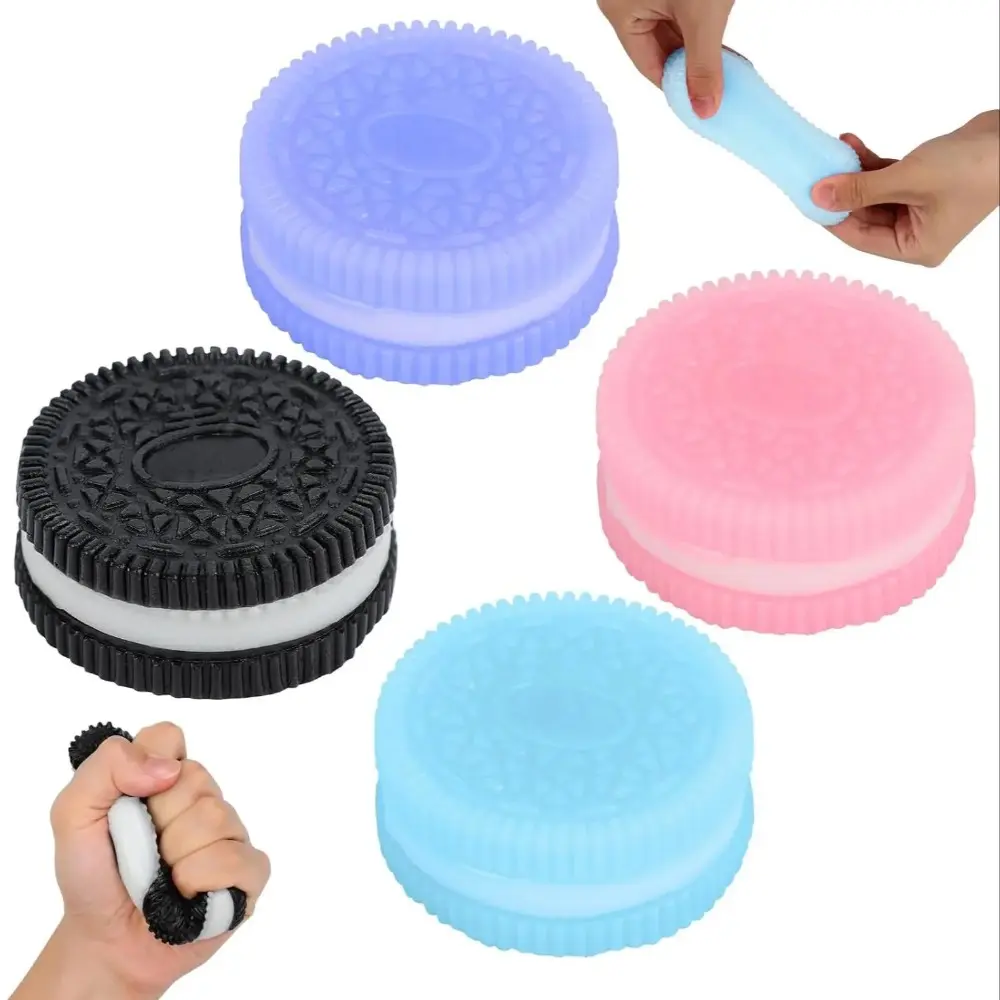 4-piece stress-relieving squeeze toys, cookie-shaped, ultra-soft, soothes stress, and has a stylish design to help release stress.