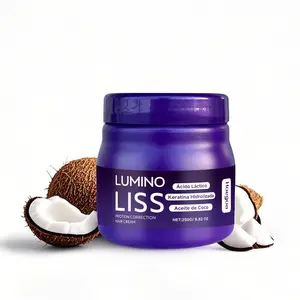 250g Hair Straightening Cream Hair Smoother Hair Mask, Keratin Smoothing Hair Care Cream, Rich Collagen Formula, Coconut, Professional Hair Care & Styling Product for Women & Men, Strengthening Hair, Hair Products, Haircare