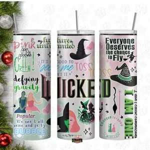 Wicked Witch 20 oz Tumbler Cup with Lid, Cleaning Kit, Rubber Bottom and Straw - Perfect Gift for Kids and Adults drinkware tumblers Coffee Flasks