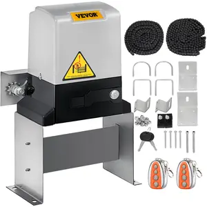 fathersdaygift VEVOR Automatic Sliding Gate Opener 1400LBS with 2 Remote Controls, Gate Operator Hardware Kit for Security, Move Speed 43ft Per Min, Electric Rolling Driveway Slide Gate Motor