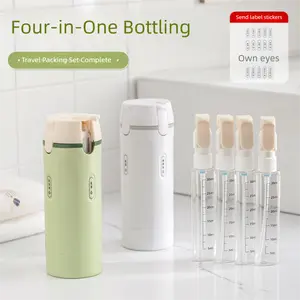 4-in-1 Travel Bottles Set, Leak Proof Shampoo & Body Wash Dispenser, Portable Airline Approved for Trip