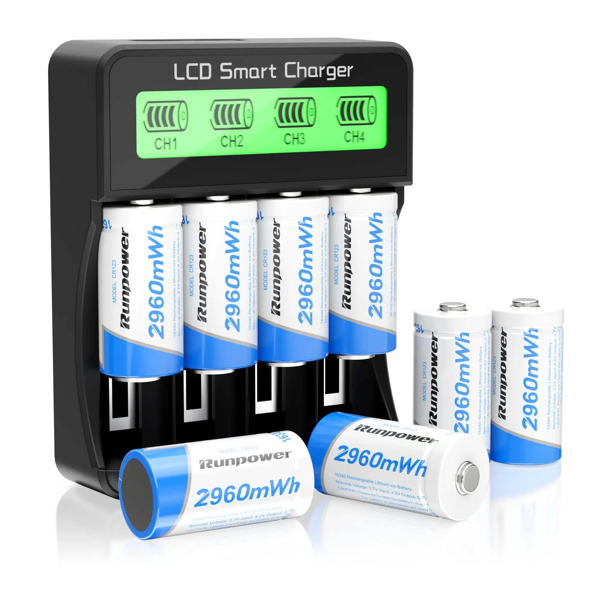 8-Pack 3.7V 2960mWh High-Capacity Rechargeable Batteries with Fast Charger for Arlo Cameras VMC3030 VMK3200 VMS3330 3430 3530, Digital Devices, Flashlights, Device