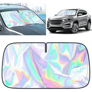 Laser Reflective Car Windshield Sunshade – Upgraded Premium Heat & UV Blocking| Quick-Fold 57x29.5" Universal Fit Sun Blocker – Fits Most Sedans, SUVs & MPVs