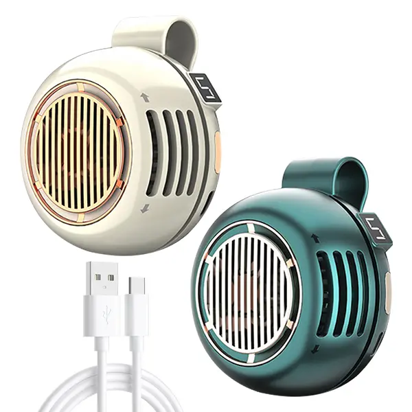 Portable Silent Mini Bladeless Electric Fan with LED Display, Mini Whirlwind Fan for Waist Clip Fan, 5 Speeds Hands-Free Neck Fan