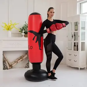 Standing Fitness Boxing Punching Bag, Boxing Equipment, Inflatable Training Column for Indoor Entertainment, Durable Anti-Sharp Base, Ideal Gift for Father's Day