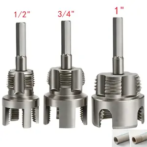 3pcs Heavy-duty Alloy Pipe Threading Tool Set| 1/ 2inch, 3/ 4inch, 1inch Internal and External Thread Dies| Compatible Drill Bit| Suitable for PVC/PPR/MPP Pipes| Pipe Installation Tools, Suitable for Professional and DIY Installations