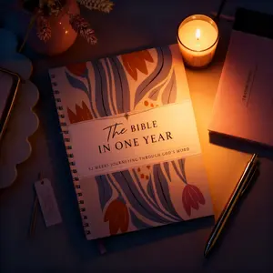 One Year Bible Study Journal – 52-Week Devotional & Prayer Workbook, Structured Scripture Planner, Spiral Bound Faith Notebook for Men & Women, Daily Reflection, Inspirational Christian Gift, Christmas & Believer Present