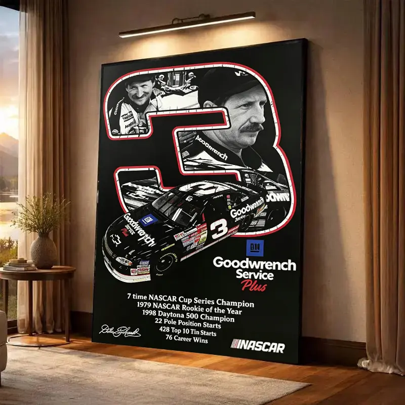 [No Frame] Dale Earnhardt The Intimidator Poster, 7-Time Cup Champion Memorial Poster, Fade-Resistant Wall Art, Perfect Gift For Vintage Racing Fans