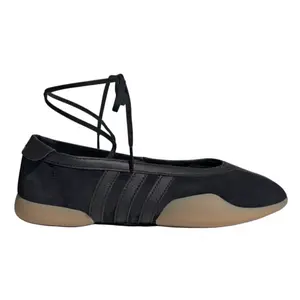 Adidas JQ0669 Authentic Suede Women's Black Gum Flat Sole Lace-Up Sneaker - Casual Walking Shoes, Taekwondo/Ballet Trainer with Fashion Stripes, Comfortable US Sizes Athletic Footwear, Sports Shoes