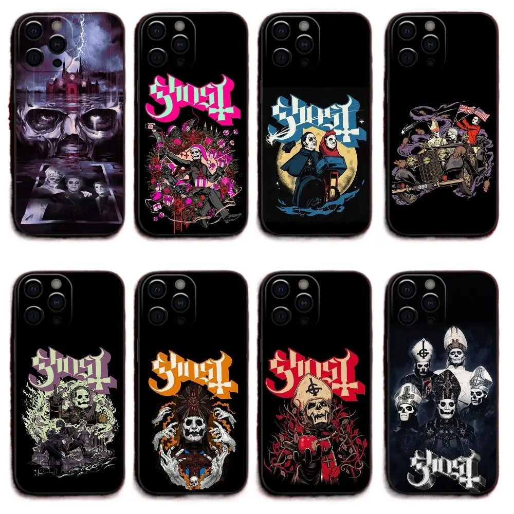 Ghost Heavy Metal Band Phone Cases For iPhone 17 Promax Pro Air 16 15 14 13 Soft Black Protective Cover Protection