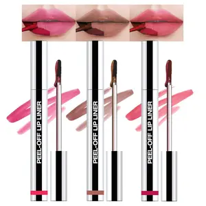 （Free shipping）3Pcs Matte Liquid Lip Stain Peel Off Lip Liner, Long Lasting Lip Tattoo, Waterproof & Transfer-Proof Lip Liner Peel Off Lip Gloss for All Skin Types.