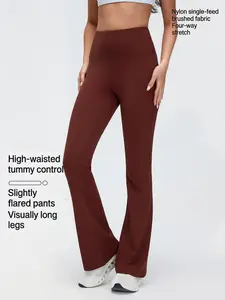 Women‘s Casual Pants - High Waisted Loose-Fitting Wide Leg Yoga Pants - Comfortable & Elastic Soft Pants with Stretchy Material - Straight Leg Hem