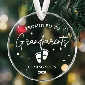 Promoted To Grandparents, Coming Soon 2026, Great Grandparents Baby Announcement, Christmas Tree Ornament Decoration, Glass Baby Coming Soon Ornament, Gifts for New Grandpa, First Time Grandma Grandpa Ornament, New Grandparent Gifts
