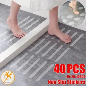6/12/24/40 Pcs Anti-Slip Strips, Colorful Non-Slip Bath Safety Strips for Bathtub & Shower, Ideal for Stairs & Floors, Slip Stickers