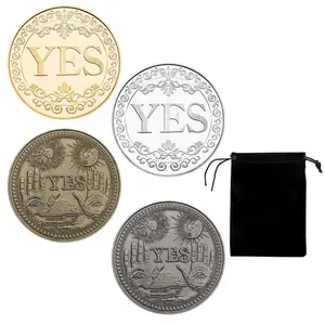 Decision Coin Set, 4 Counts/set Double-sided Embossed Coin with Storage Bag, Home Decor Decorative Ornament, Gift for Friend and Family, Desk Ornament, Desktop Decorative Ornament, Decoration, Home Decor Ornaments