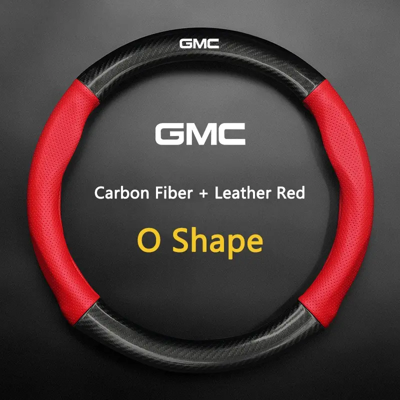 Universal Car Steering Wheel Cover, Carbon Fiber Leather, Anti-Slip, Fashionable, Fits Gmc Savana, Yukon, Envoy, Hummer, Acadia