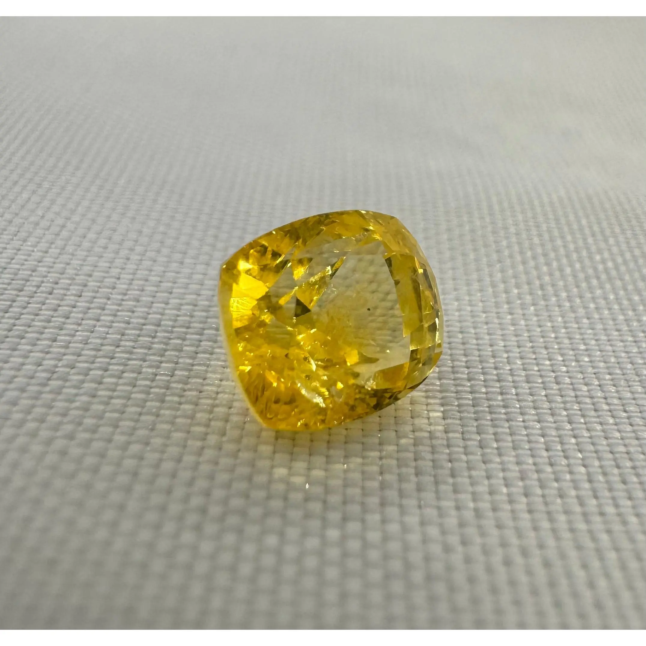 GIA Certified Natural Yellow Sapphire 3.01ct Cushion Mixed Cut