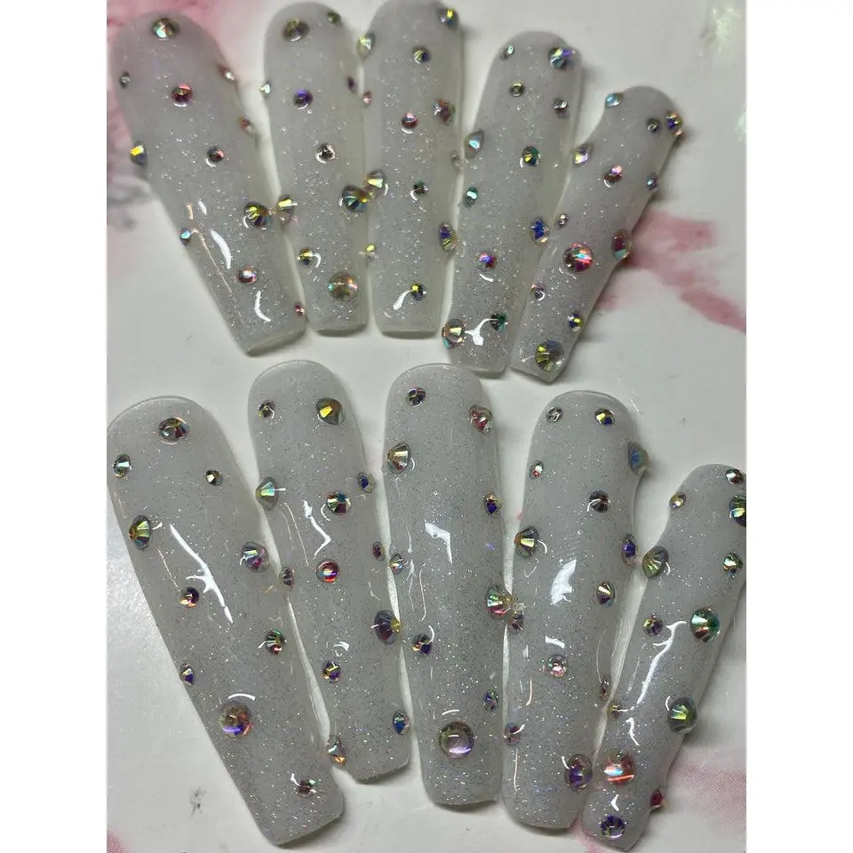 HERE COMES THE BRIDE | COFFIN | XL LONG | PRESS ON NAILS